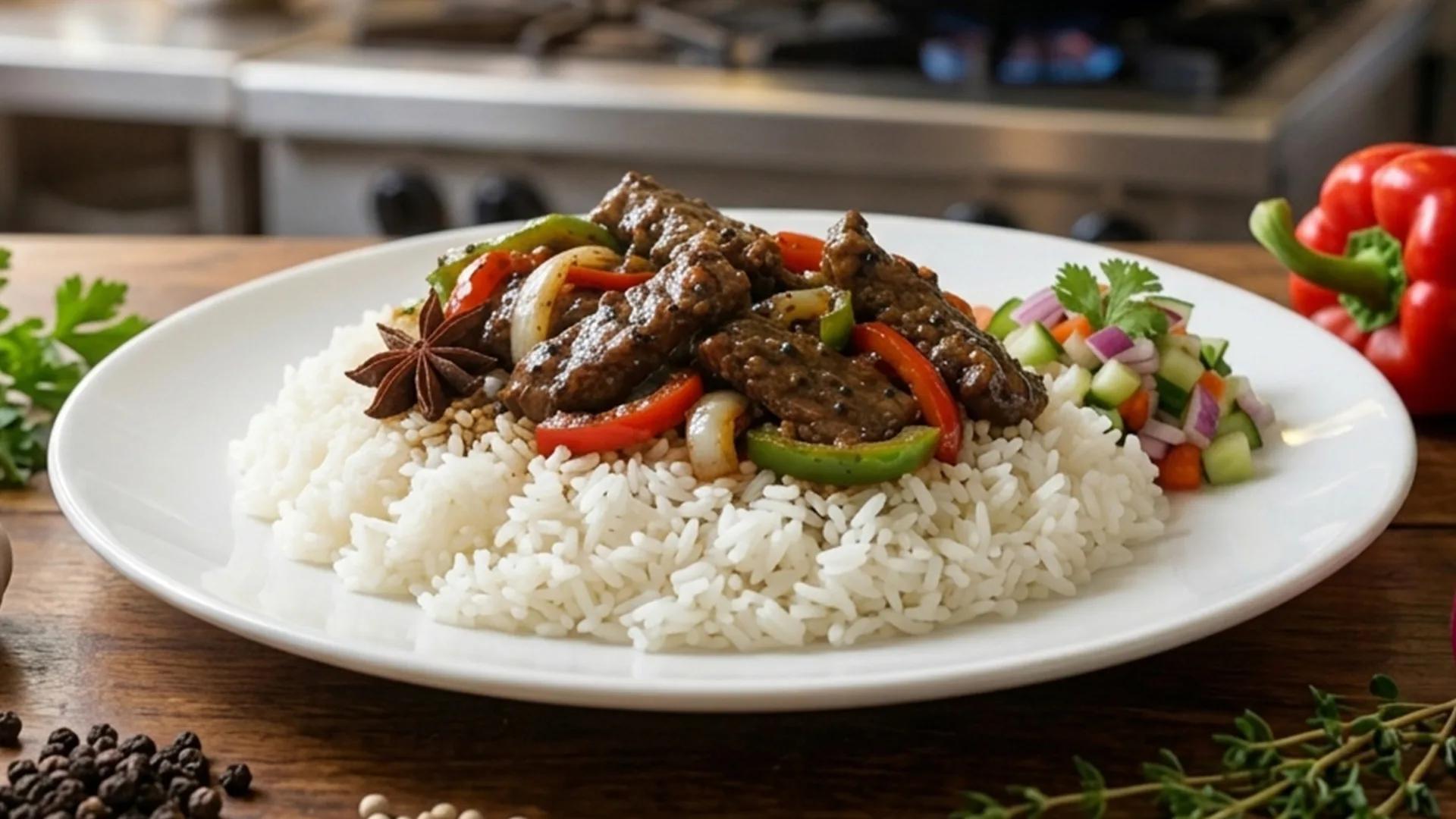 Nasi Ayam Lada Hitam